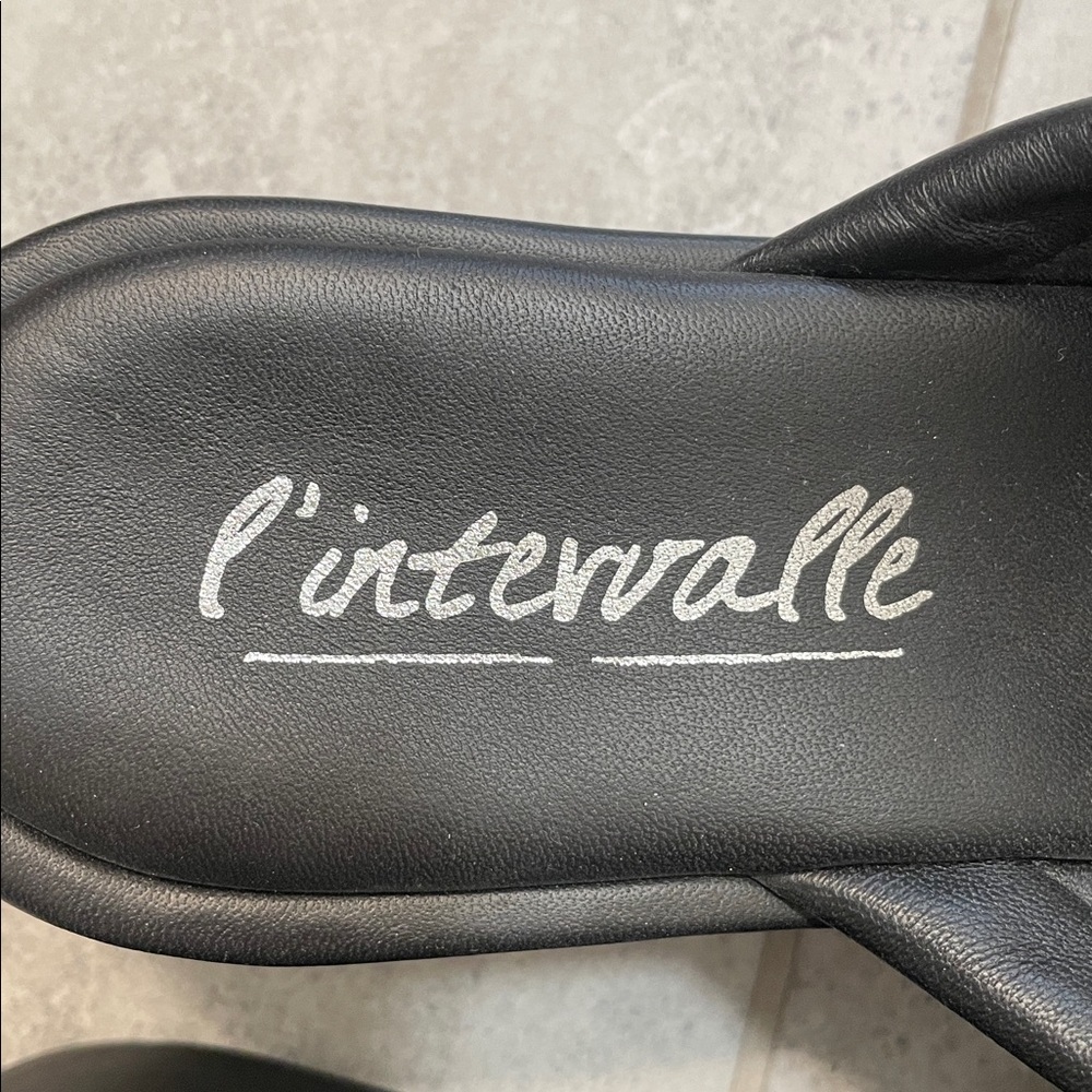 I’intervalle Platform black platform slide sandals Size 38 (7.5/8) - Picture 2 of 11